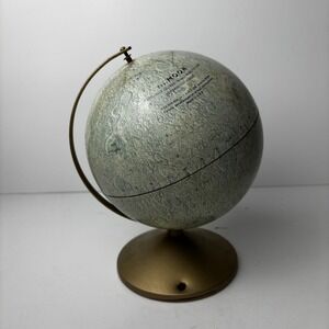 Vintage Replogle 6 Inch Moon Globe Meredith Corp NASA Space Age Lunar Model